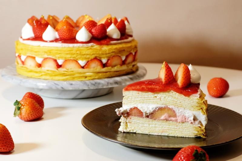 鮮採草莓生乳千層<br />切片/8吋整模<br />草莓季限定